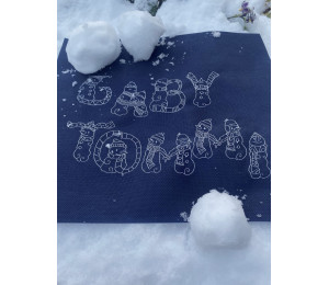 Stickdatei - Schneemann Alphabet Buchstabe U